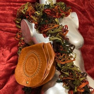 Boho Purse and Chunky Knit Scarf Lot of 2